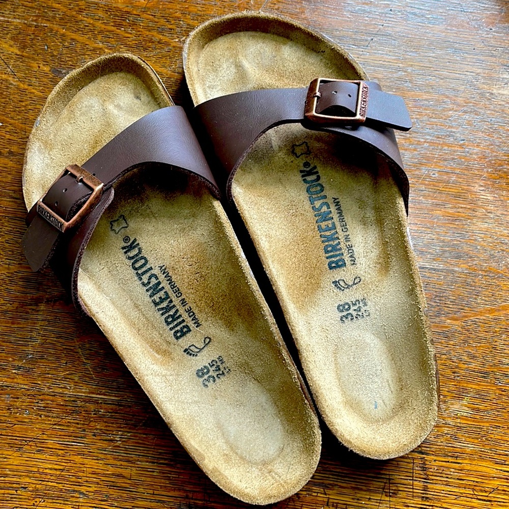 Birkenstock Madrid Brown Leather Size 38 Like New!
